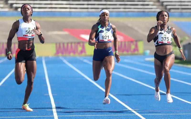 Jamaican sprint trio Fraser-Pryce, Thompson-Herah, and Shericka Jackson ...