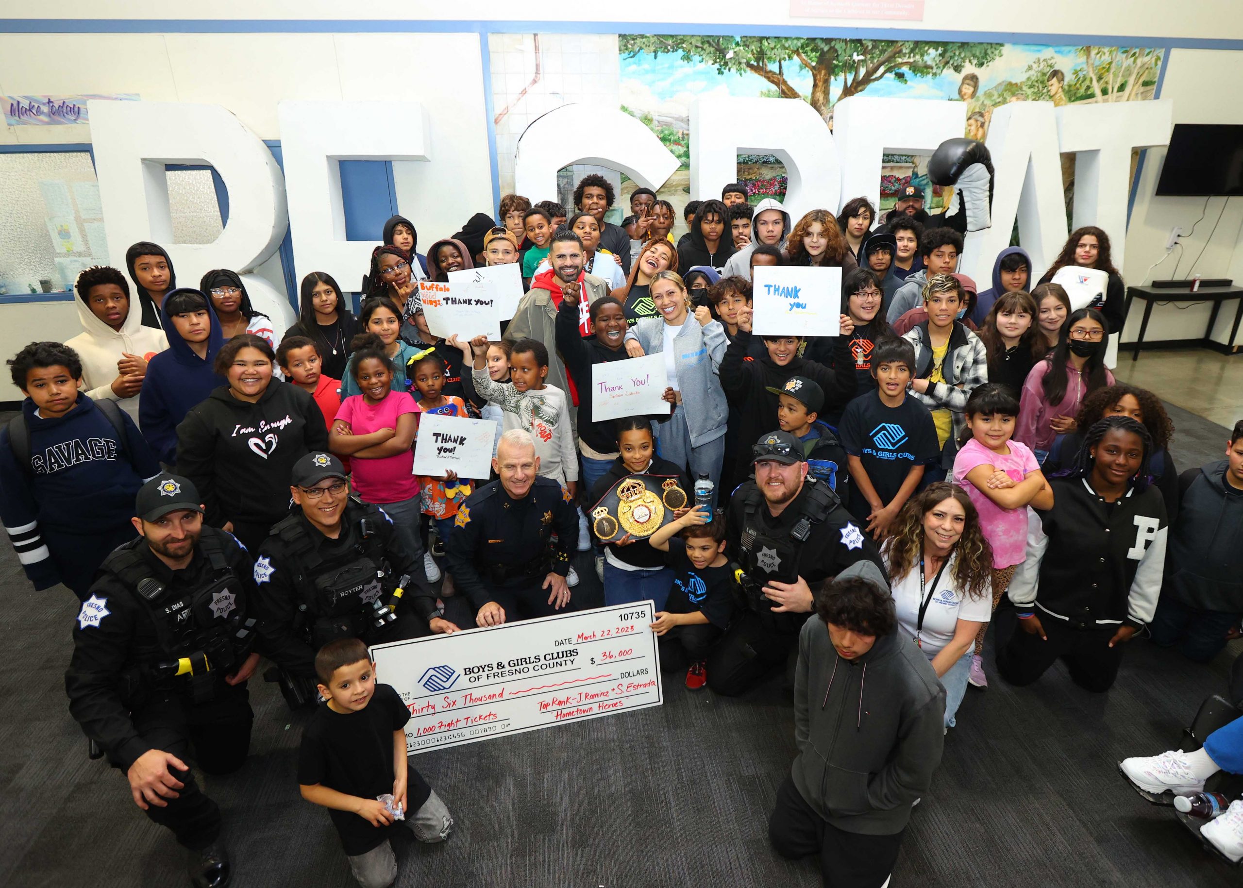 Jose Ramirez and Seniesa Estrada Visit Boys & Girls Club — The